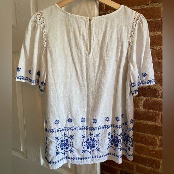 Loft Embroidered Pintucked Lace Cutout Top - Picture 7 of 8